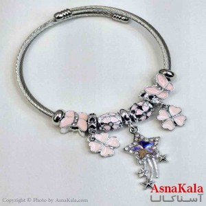 دستبند دخترانه پاندورا استیل مدل ستاره کد DSB181030W