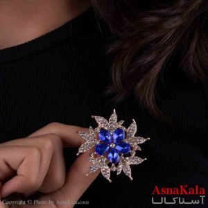 سنجاق سینه شیک زنانه مدل گل آبی کد HAIR131019W