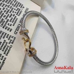 بنگل مینیمال دخترانه استیل مدل امگا کد DSB181049W