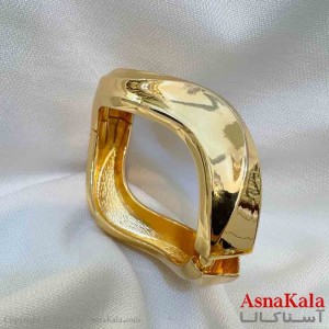 بنگل مینیمال دخترانه استیل مدل دفرمه طلایی کد DSB181056W