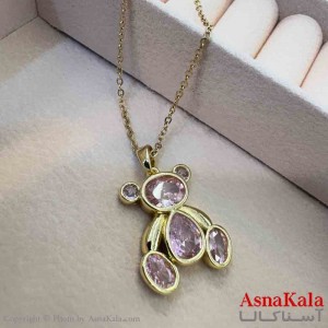 گردنبند دخترانه پینترستی استیل مدل خرسی کد GNB161503W