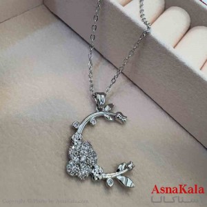 گردنبند دخترانه پینترستی استیل مدل گل رز  کد GNB161505W