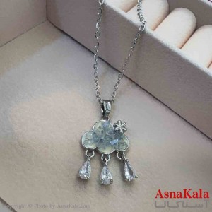 گردنبند دخترانه پینترستی استیل مدل ابر  کد GNB161509W