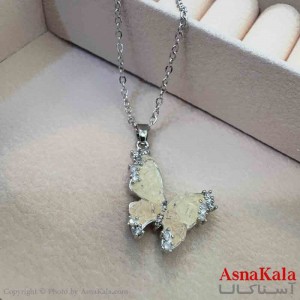 گردنبند دخترانه پینترستی استیل مدل پروانه  کد GNB161511W