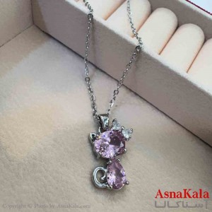 گردنبند دخترانه پینترستی استیل مدل گربه  کد GNB161512W