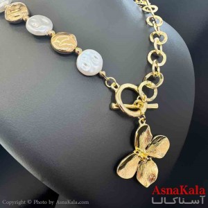 گردنبند دخترانه پینترستی استیل مدل مرواریدی کد GNB161530W