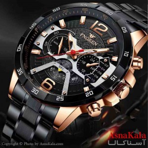 ساعت مردانه FNGEEN مقاوم دربرابرآب دارای روز شمار طرح کرنوگراف شب نما موتور کوارتز کد WTCH11309W