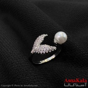 انگشتر زنانه استیل مینیمال مدل دم وال کد ANG19802W