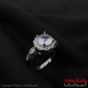 انگشتر زنانه استیل مینیمال مدل نگینی کد ANG19804W