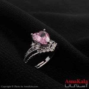 انگشتر زنانه استیل مینیمال مدل قلب صورتی کد ANG19805W