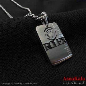 گردنبند مردانه و پسرانه استیل مدل رولکس کد GNB161588W
