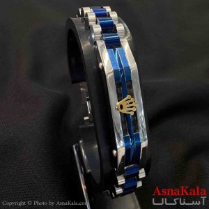 دستبند استیل مردانه مدل رولکس نقره ای کد DSB181065W