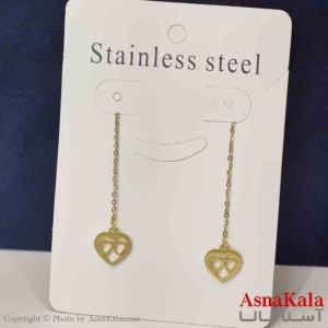 گوشواره دخترانه مدل ایرکاف قلب بخیه استیل 316 کد GSH151457W