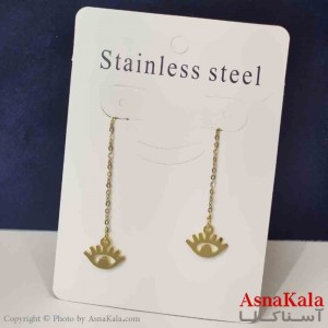 گوشواره دخترانه مدل ایرکاف چشم بخیه استیل 316 کد GSH151458W