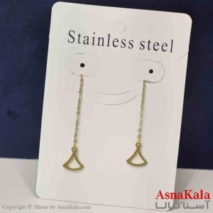 گوشواره دخترانه مدل ایرکاف مثلث بخیه استیل 316 کد GSH151461W