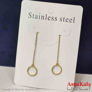 گوشواره دخترانه مدل ایرکاف دایره بخیه استیل 316 کد GSH151466W