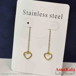 گوشواره دخترانه مدل ایرکاف قلب بخیه استیل 316 کد GSH151468W