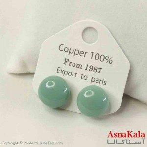 گوشواره استیل  فانتزی دخترانه مدل گرد سبز کد GSH151469W