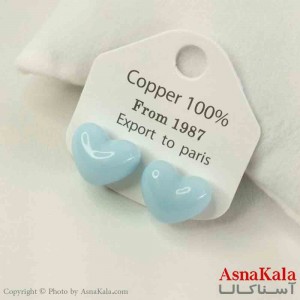 گوشواره استیل  فانتزی دخترانه مدل قلب آبی کد GSH151477W