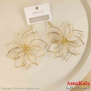 گوشواره استیل مینیمال دخترانه مدل گل طلایی کد GSH151500W