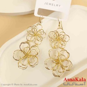 گوشواره استیل مینیمال دخترانه مدل گل آویزی کد GSH151502W