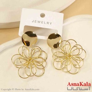 گوشواره استیل مینیمال دخترانه مدل گل طلایی کد GSH151509W