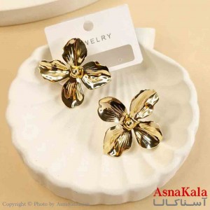 گوشواره استیل مینیمال دخترانه مدل گل برجسته کد GSH151519W