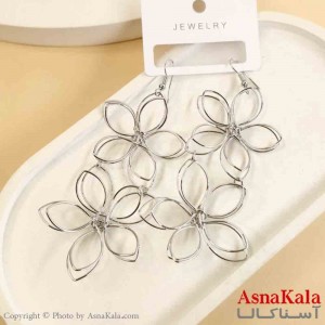 گوشواره استیل مینیمال دخترانه مدل دو گل  کد GSH151537W