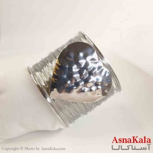 بنگل مینیمال دخترانه استیل مدل حصیری قلبی کد DSB181080W