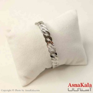 بنگل مینیمال دخترانه استیل مدل زنجیری نقره ای کد DSB181082W