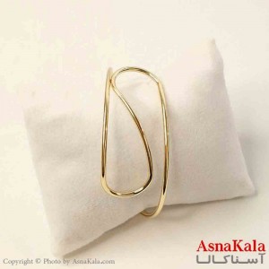 بنگل مینیمال دخترانه استیل مدل دفرمه طلایی کد DSB181084W