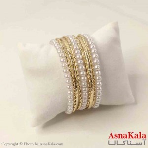 بنگل مینیمال دخترانه استیل مدل مرواریدی  کد DSB181091W