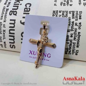 آویز ژوپینگ مینیمال دخترانه مدل صلیب طرح گل کد GNB161642W