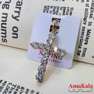 آویز ژوپینگ مینیمال دخترانه مدل صلیب نگینی کد GNB161646W