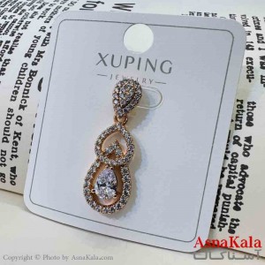 آویز ژوپینگ مینیمال دخترانه مدل اشکی فول نگین کد GNB161664W