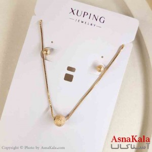 نیم ست زنانه ژوپینگ مدل گوی شامل گوشواره و گردنبند کد NIM14779W
