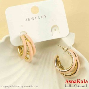 گوشواره استیل مینیمال دخترانه مدل سه حلقه  کد GSH151538W