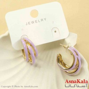 گوشواره استیل مینیمال دخترانه مدل سه حلقه  کد GSH151539W