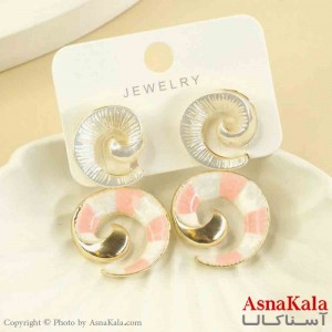 گوشواره استیل مینیمال دخترانه مدل پیچی آبنباتی  کد GSH151543W