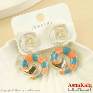 گوشواره استیل مینیمال دخترانه مدل پیچی آبنباتی  کد GSH151545W