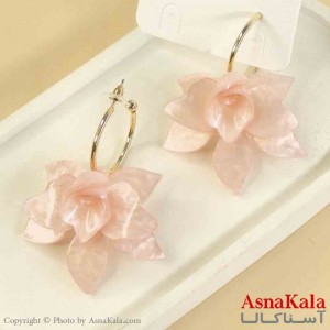 گوشواره استیل مینیمال دخترانه مدل گل صورتی  کد GSH151547W