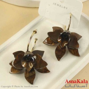 گوشواره استیل مینیمال دخترانه مدل گل مشکی کد GSH151548W