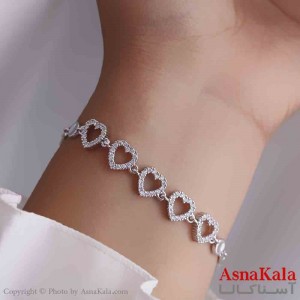 دستبند دخترانه پینترستی استیل مدل قلبی  کد DSB181112W