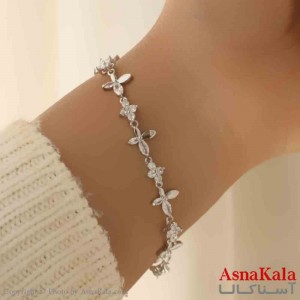 دستبند دخترانه پینترستی استیل مدل نگینی کد DSB181127W