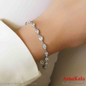 دستبند دخترانه پینترستی استیل مدل اشک نگینی  کد DSB181131W