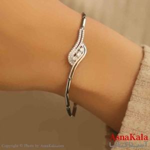دستبند دخترانه پینترستی استیل مدل هلالی  کد DSB181133W