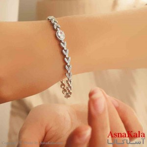 دستبند دخترانه پینترستی استیل مدل نگین  کد DSB181134W