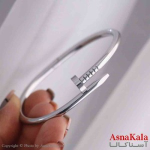 بنگل اسپرت استیل 316 مدل میخی نقره ای کد DSB181135W