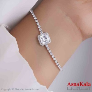 دستبند دخترانه پینترستی استیل مدل نگینی  کد DSB181149W