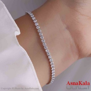 دستبند دخترانه پینترستی استیل مدل نگینی کد DSB181153W